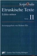 Etruskische Texte: Editio minor (Reihe A, Altertumswissenschaftliche Reihe) (German Edition)