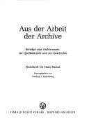 Aus der Arbeit der Archive