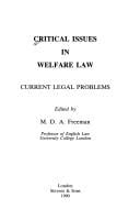 Critical issues in welfare law