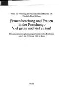 Frauenforschung und Frauen in der Forschung