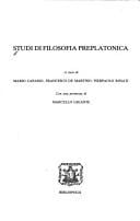 Studi di filosofia preplatonica