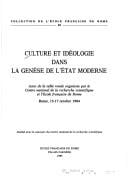 Culture et idéologie dans la genèse de l'état moderne