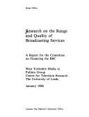 Research on the range and quality of broadcasting services