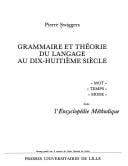 Grammaire et théorie du langage au dix-huitième siècle