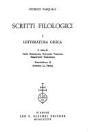 Scritti filologici