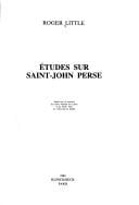 Etudes sur Saint-John Perse