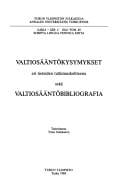 Valtiosääntökysymykset eri tieteiden tutkimuskohteena sekä valtiosääntöbibliografia