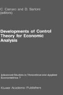Developments of control theory for economic analysis