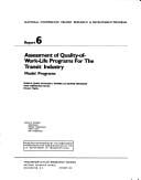Assessment of quality-of-work-life programs for the transit industry
