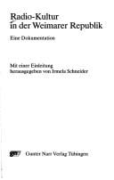 Radio-Kultur in der Weimarer Republik