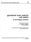 Agricultural sector analysis and models in developing countries