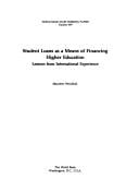 Student loans as a means of financing higher education