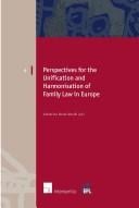 Perspectives for the unification and harmonisation of family law in Europe