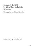 Literatur in der DDR im Spiegel ihrer Anthologien