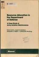 Resource allocation in the Department of Defense