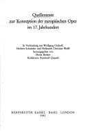 Quellentexte zur Konzeption der europäischen Oper im 17. Jahrhundert