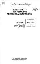 Lucretia Mott, her complete speeches and sermons