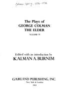 The plays of George Colman, the Elder
