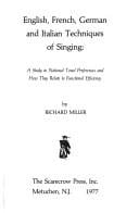 English, French, German, and Italian techniques of singing