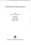 Critical essays on Chinese literature