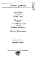 Consolation ; Elegiac verses ; Monthermer ; The sacrifice of Isabel ; Woodcuts and verses ; Carmina Brugensiana