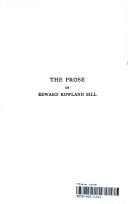 The prose of Edward Rowland Sill