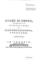 Annotazioni all'Iliade di Omero