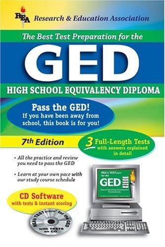 GED w/ CD-ROM (REA) - The Best Test Prep for the GED: 7th Edition