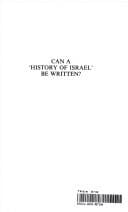 Can A 'history Of Israel' Be Written?