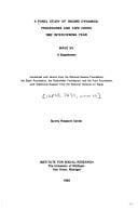 A Panel study of income dynamics