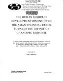 The human resources development dimension of the Asian financial crisis