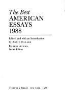 Best American Essays, 1988 (Best American Essays)