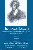 The Piozzi Letters: Correspondence of Hester Lynch Piozzi, 1784-1821 (Formerly Mrs. Thrale) : 1817-1821 (Piozzi Letters)