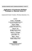 Applications of synchrotron radiation techniques to materials science II