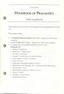 Handbook of pragmatics