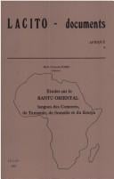 Etudes sur le bantu oriental