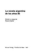 La Novela argentina de los años 80