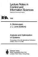 Analysis and optimization of systems
