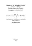 Geschichte der deutschen Literatur von den Anfängen bis zum Beginn der Neuzeit