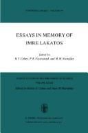 Essays in memory of Imre Lakatos