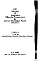 1979 directory of continuing education opportunities for library, information, media personnel