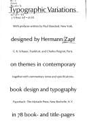 Typographic Variations on themes in contemporary book design and typography