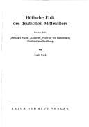 Höfische Epik des deutschen Mittelalters, Tl.2, Reinhart Fuchs, Lanzelet, Wolfram von Eschenbach, Gottfried von Straßburg