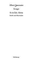 Edition Suhrkamp, Band 3421: Erreger/Es ist Zeit. Abriss: St ucke und Materialien