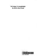 Du lexique à la morphologie