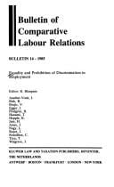 Equity and Prohibition of Discrimination Employment (Bulletin of Comparative Labour Relations)