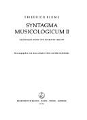 SYNTAGMA MUSICOLOGICUM II Gesammelte Reden Und Schriften 1962-1972