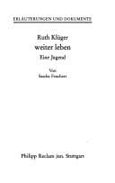 Ruth Klüger, Weiter leben