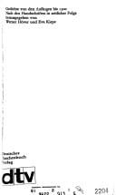 Gedichte von den Anf©Þngen bis 1300 [i.e. driezehnhundert]