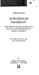 Ausführliche Nachricht von seinem eigenen Schriften